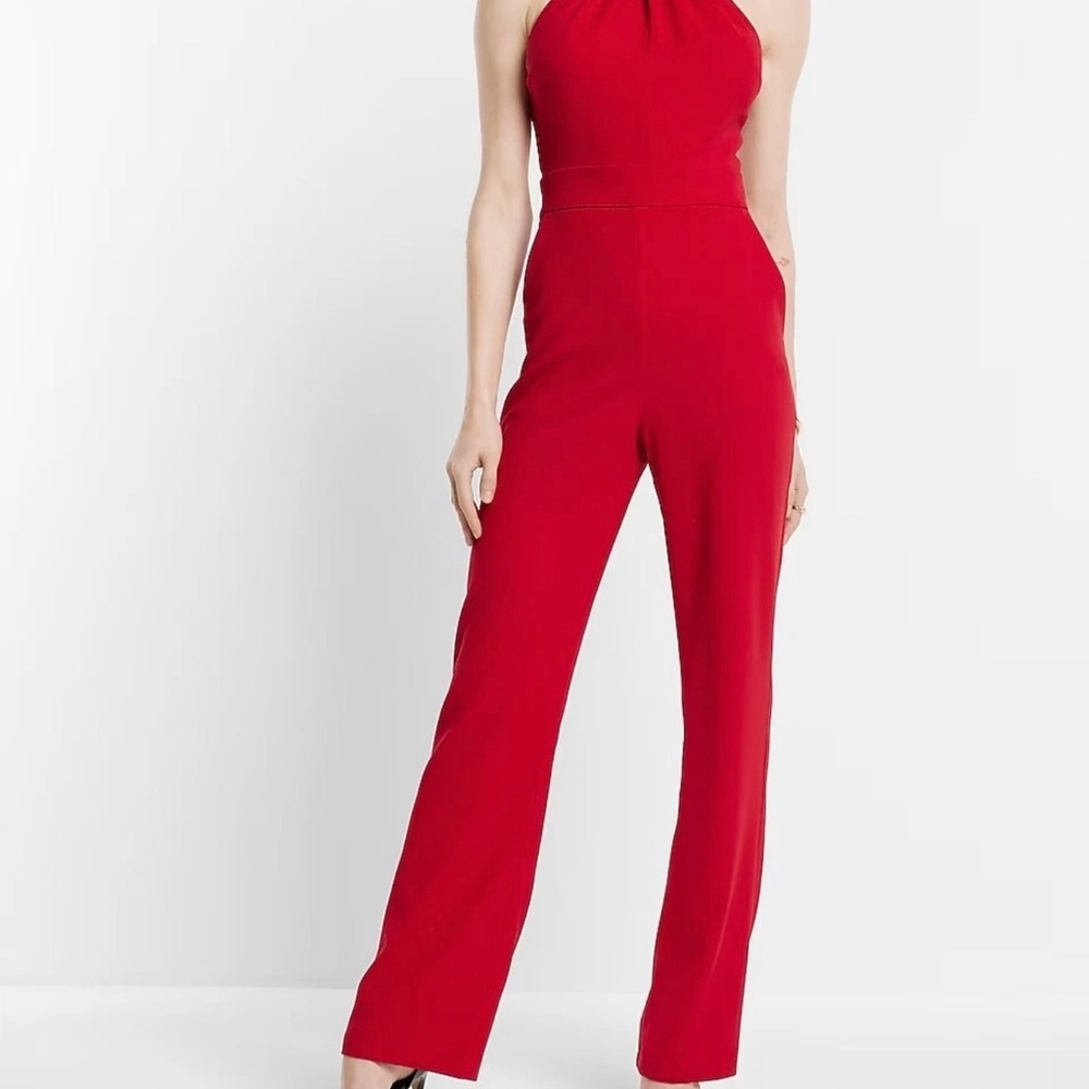 Size 14 Red Halter Jumpsuit - Picture 2 of 12